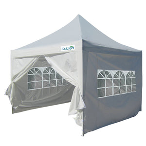 Quictent Silvox 8'x8' EZ Pop Up Canopy Tent Instant Canopy Pyramid-roofed 100% Waterproof White