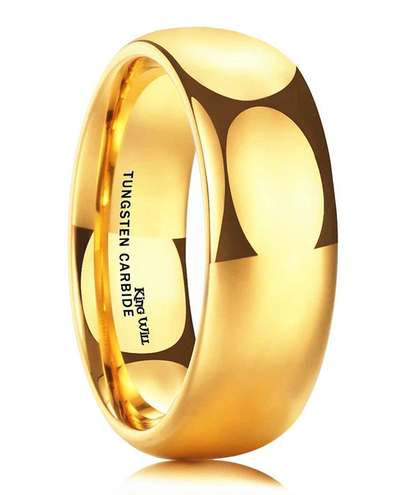 King Will GLORY Men's 8mm 24k Gold Plated Wedding Band R233