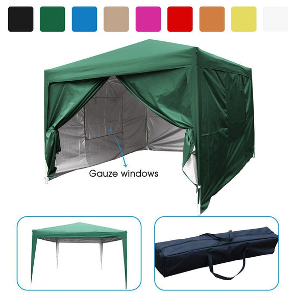 Quictent Privacy 10'x10' Mesh Curtain EZ Pop Up Canopy Tent Instant Canopy Gazebo 100% Waterproof Green