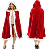 Another Me 59" Santa Clause Cloak,Christmas Costume Long Red Hooded Cape Cloak For Women Girl Red