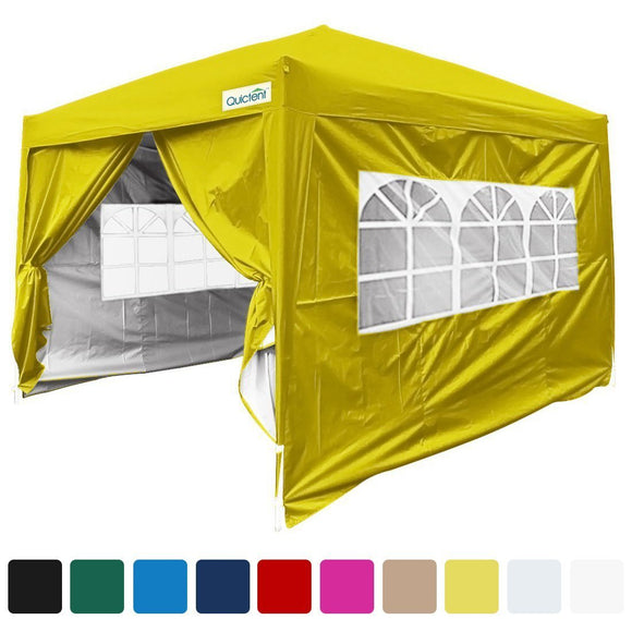 Quictent Silvox 8'x8' EZ Pop Up Canopy Tent 100% Waterproof Yellow