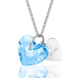 Women Necklace Swarovski Crystal Heart Shaped Stone