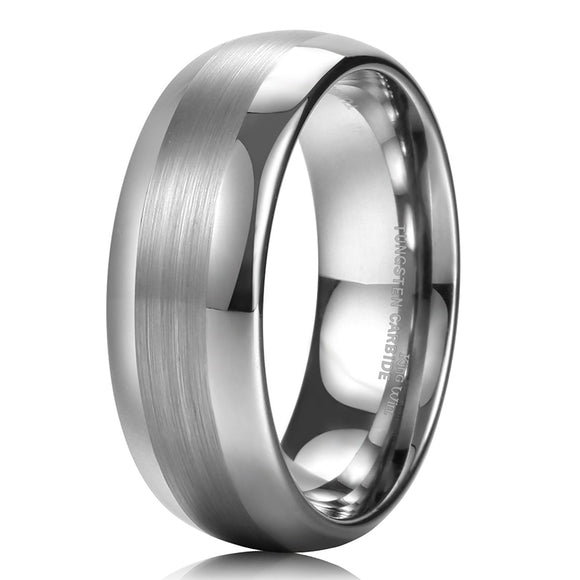 King Will TYRE 8mm Men's Tungsten Ring Domed Wedding Band R122