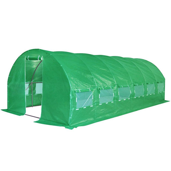 Quictent Galvanised 2 Doors 20 X 10 X 7 Ft Portable Greenhouse Large Walk-in Tunnel Green Garden Hot House