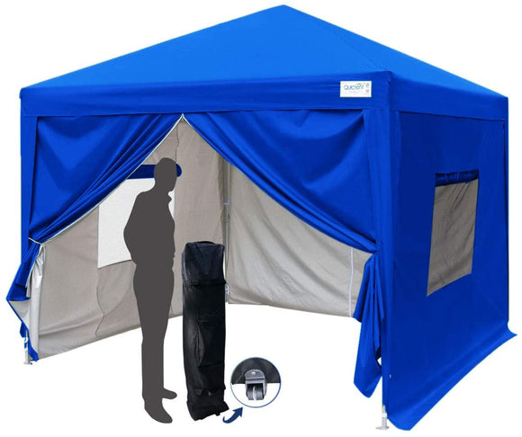 Quictent Upgraded Privacy 10' x 10' Pop Up Canopy-Royal Blue