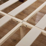 TATAGO Upgraded 14" Metal Platform Bed With Wooden Slats-Queen