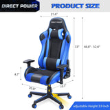 HEAO Adjustable Swivel E-Sports 400 lbs Weight Capacity Gaming Chair-Blue
