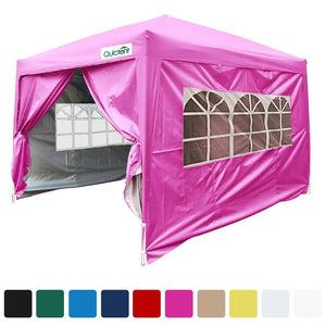 Quictent Silvox 8'x8' EZ Pop Up Canopy Tent 100% Waterproof Pink