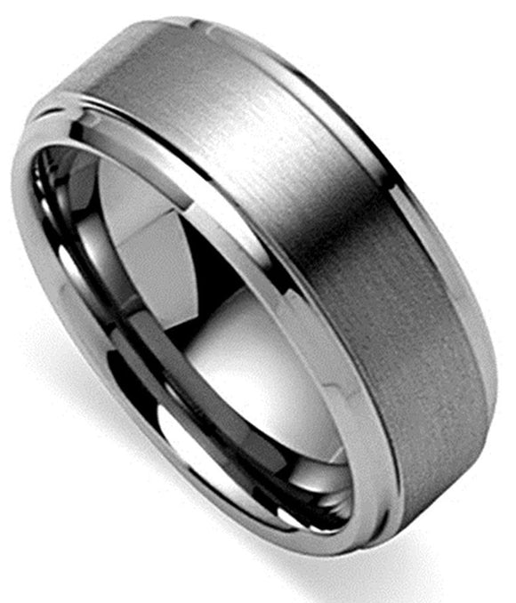 King Will BASIC Men's Tungsten Ring 8mm  Matte Brushed Wedding Band