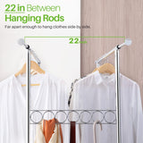 HOKEEPER Double Clothing Garment Rack with Shelves Capacity 600 lbs Clothing Racks on Wheels