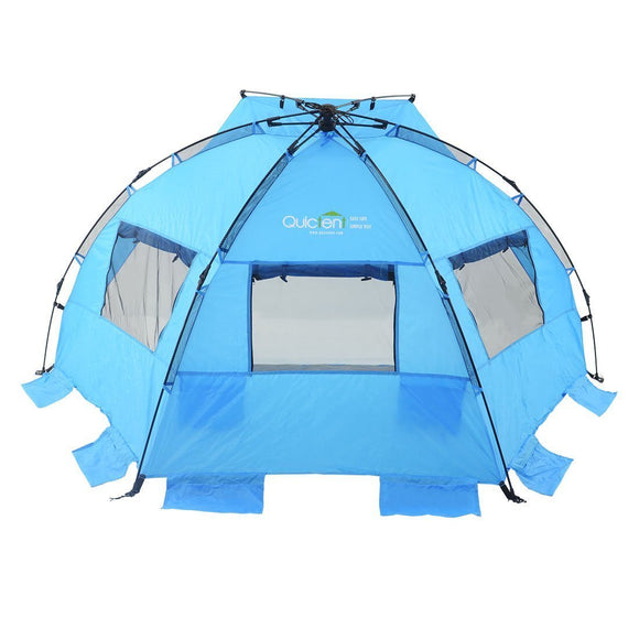 Quictent Updated Automatic Pop Up Beach Tent Fold Sun Shelter Fiberglass Frame With Carry Bag