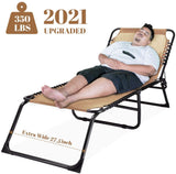 Ezcheer Reclining Outdoor Chaise Lounge-XL, Beige