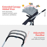 HEAO Baby Stroller With Adjustable Canopy-Gray