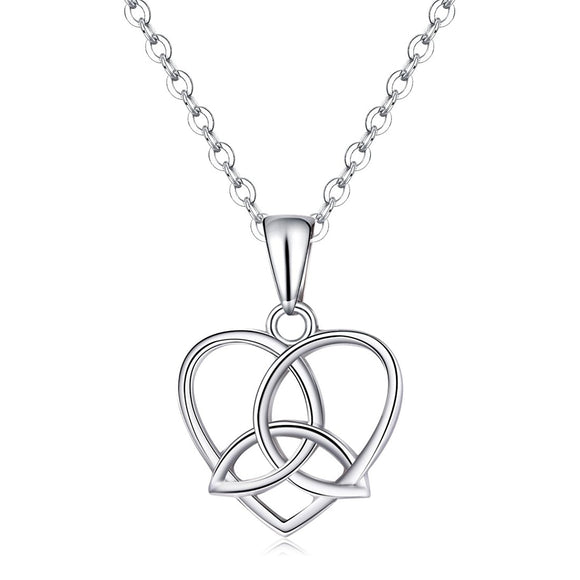 NaNa Chic Jewelry Women Celtic Knot Triangle Love Heart Pendant Necklace 16