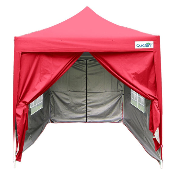 Quictent Silvox 6.6' X 6.6' Pop Up Canopy Tent Instant Canopy W/ Carry Bag 100% Waterproof Red
