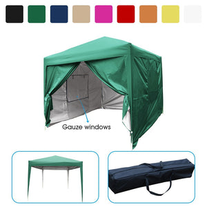 Quictent Privacy 8'x8' EZ Pop Up CanopyTent Instant Canopy Gazebo Mesh Curtain 100% Waterproof Green