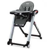 HEAO Foldable High Chair Reclining Height Adjustable 4 Wheels (Pink)