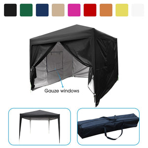 Quictent Privacy 8'x8' EZ Pop Up CanopyTent Instant Canopy Gazebo Mesh Curtain 100% Waterproof Black