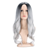 AnotherMe 27.5" Long Wavy Synthetic Hair Wig-Black Gray