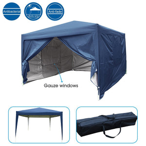 Quictent Privacy 8'x8' EZ Pop Up CanopyTent Instant Canopy Gazebo Mesh Curtain 100% Waterproof Navy Blue