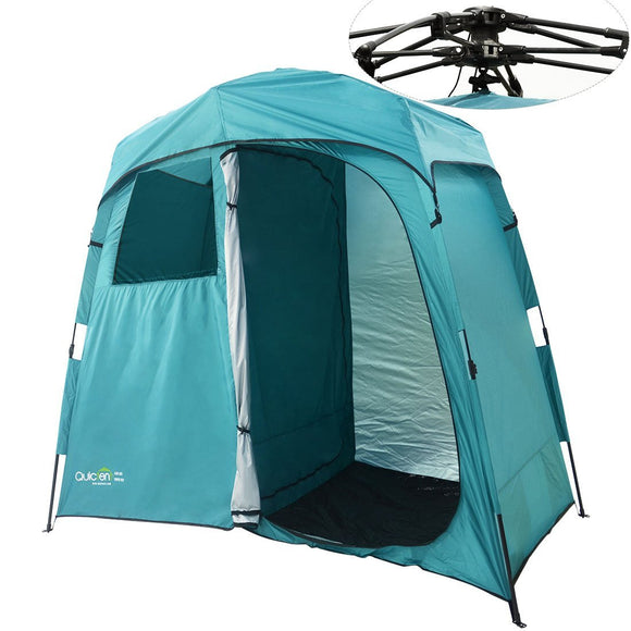 Quictent 2-Room Pop Up Automatic Rod Bracket Shower Tent/Changing/Toilet Room Shelter Outdoor Waterproof and Anti-UV With Carry Bag