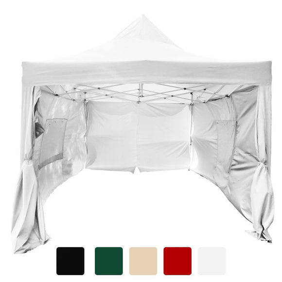 Quictent Privacy Pyramid-roofed 10'x15' Mesh Curtain EZ Pop Up Canopy Tent Instant Canopy Gazebo 3 adjust point White