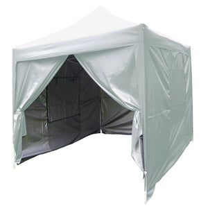 Quictent Privacy Pyramid-roofed 6.6'x6.6' Mesh Curtain EZ Pop Up Canopy Tent Canopy Gazebo 3 adjust point Silver