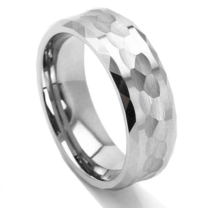 King Will HAMMER Men 8mm Tungsten Ring Multi-Faceted  Wedding Band R076