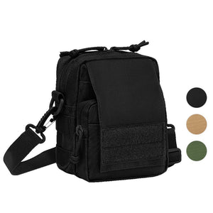 Multi-Purpose Compact Tactical Molle Pouch EDC Utility Gadget Belt Waist Bag with 6 Pockets Includes Shoulder Strap for Iphone 6 6Plus 7 7Plus, Black