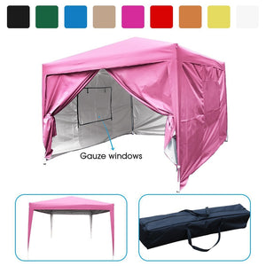 Quictent Privacy 10'x10' Mesh Curtain EZ Pop Up Canopy Tent Instant Canopy Gazebo 100% Waterproof Pink