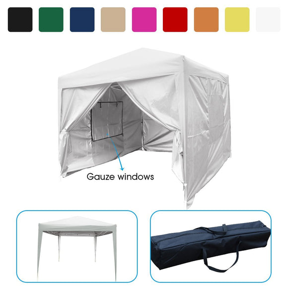 Quictent Privacy 8'x8' EZ Pop Up CanopyTent Instant Canopy Gazebo Mesh Curtain 100% Waterproof White
