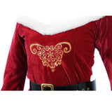 ANOTHERME Christmas Mrs. Santa Claus Vintage Floor Deluxe Length Costume Dress with Hat Belt