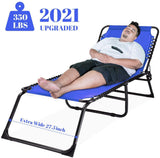 Ezcheer Reclining Outdoor Chaise Lounge-Blue