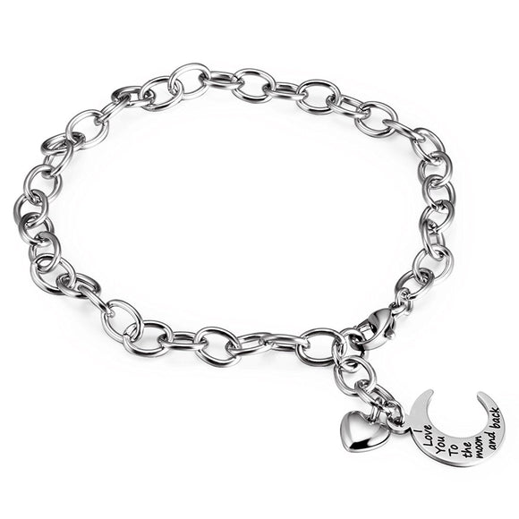 Stainless Steel Starter Charm Bracelet European Style Beads