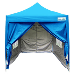 Quictent Silvox 6.6' X 6.6' Pop Up Canopy Tent Instant Canopy W/ Carry Bag 100% Waterproof Light Blue