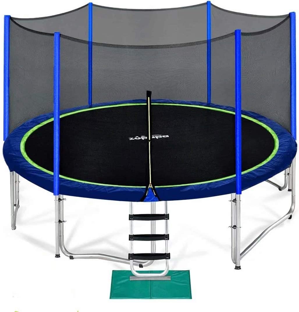 Zupapa No-Gap Design 15 14 12 10FT Trampoline for Kids with Safety