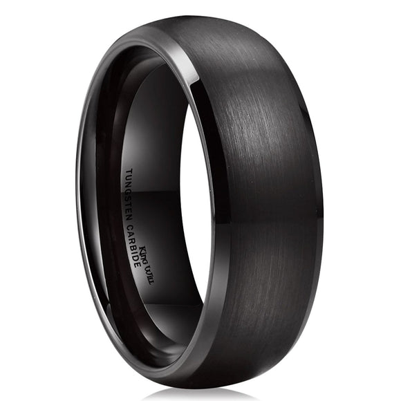 King Will TYRE Black Domed Tungsten Ring 8mm Wedding Band R140
