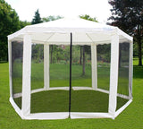 Quictent 6'.6 x 6.6' x 6.6' Hexagon Mesh Netting Party Tent-Beige