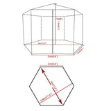 Quictent 6'.6 x 6.6' x 6.6' Hexagon Mesh Netting Party Tent-Beige