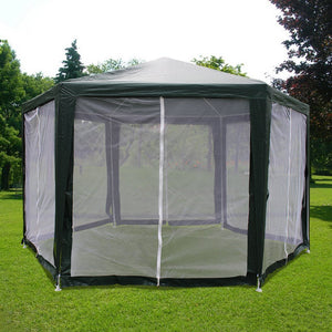 Quictent 6'x6'x6' Outdoor Canopy Gazebo Party Wedding tent Screen House Sun Shade Shelter with Fully Enclosed Mesh Side Wall White