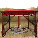 Quictent Patio Metal Gazebo Grill Canopy Waterproof Red