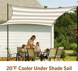 Quictent 185 GSM HDPE 12' x 8' Rectangle Shade Sail Colored Stripe-White & Gray