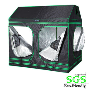 Quictent SGS Approved Eco-friendly 96"x48"x71" Reflective Mylar Hydroponic Roof Cube Grow Tent with Obeservation Window and waterproof Floor Tray for Indoor Plant Growing