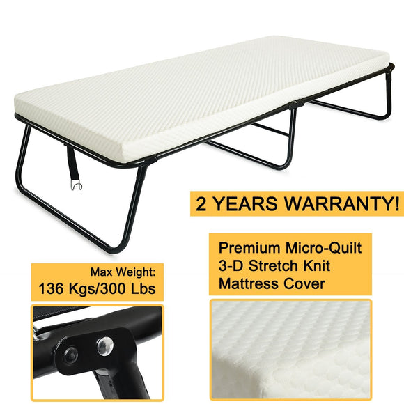 Quictent Portable Superior Traveler Folding Guest Bed with White Mattress and Storage Bag