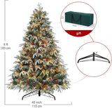 HOMAKER 6ft UL Certificated Pre-Lit Artificial Feel Real 450 Clear Lights Christmas Tree