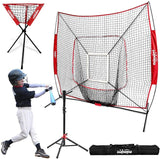 Zupapa 7x7Ft Baseball Practice Set Net-Red