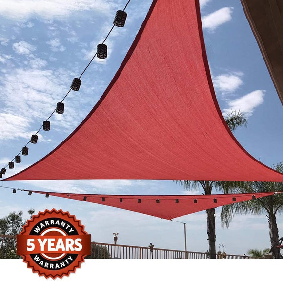 Quictent 185G HDPE Triangle Sun Shade Sail Canopy 98% UV Block Top Outdoor Cover Patio Garden Sand (20 x 20 x 20 ft, Terracotta)