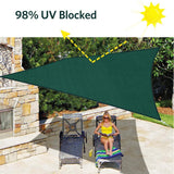 Quictent 185 GSM HDPE 20' x 20' Square Sun Shade Sail-Green