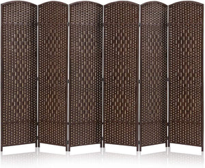 Jostyle 6 ft. 6-Panel Woven Fiber Room Divider-Brown