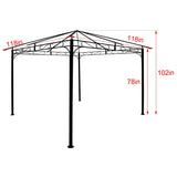 Quictent Patio Metal Gazebo Grill Canopy Waterproof Red